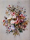 Pierre Auguste Renoir Canvas Paintings - A Bouquet Of Roses